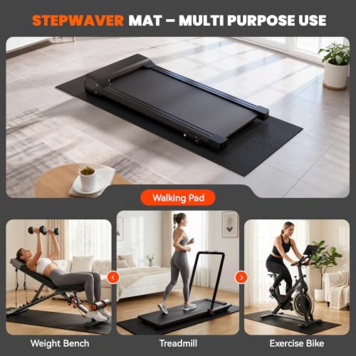 Walking Pad Mat for Carpet, Treamill Mat for Hardwood Floors, High Density, 1/4 Thickness, Folable, Floor Protection for Bike, Elliptical, Treadmill - size: 55"L x 23.6"W x 0.2"Th