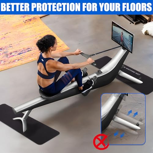 TOBWOLF Non-Slip Mat Compatible with Peloton Bike, Concept 2 Rowing Machine - color: 3MM Rowing Machine Mat