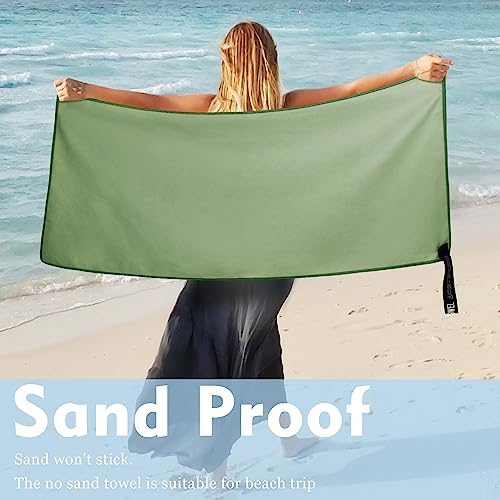 Microfiber Travel Towel, Soft Lightweight Quick Dry Towel, Super Absorbent Compact Travel & Sports & Beach Towels for Camping, Backpack, Gym, Swimming, Yoga, Hiking (M:20"×40" -ArmyGreen)