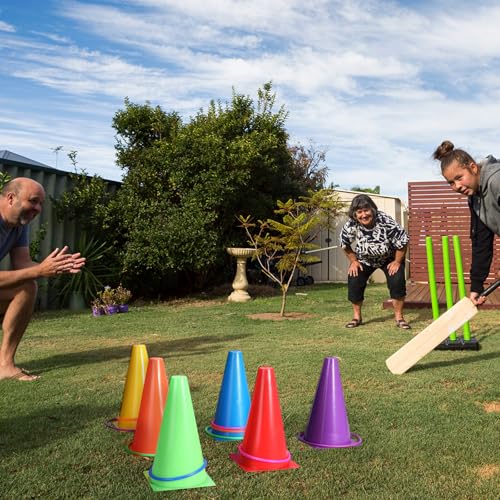 52 Pcs Ring Toss Game Set 12 Plastic Training Cones 40 Toss Rings for Carnival Party Backyard Indoor Outdoor Games