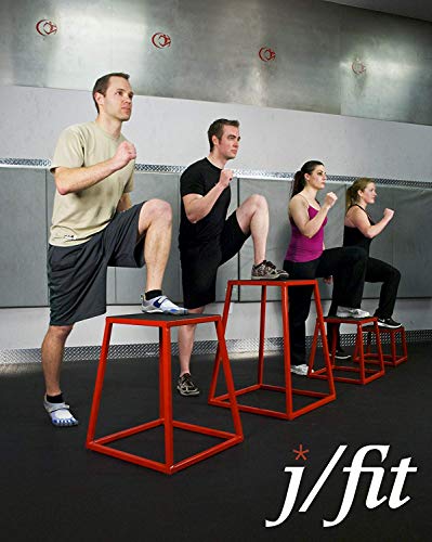 JFIT Plyometric Boxes - Made in Taiwan NO Assembly Required Single - Height Box Set and Adjustable Box Options Plyometric Platform and Jumping Agility Box for Training Conditioning Strength Training - style: 12",18",24",30" (Set of 4 Plyo Boxes)