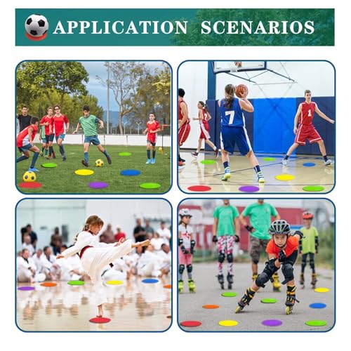 LAZR Non Slip Agility Marker Aggregate Dots 4.72 inch 9 inch Floor Dot Marker for Classroom Dance Sports Football Basketball Speed Agility Training - style: 9inch 18pcs