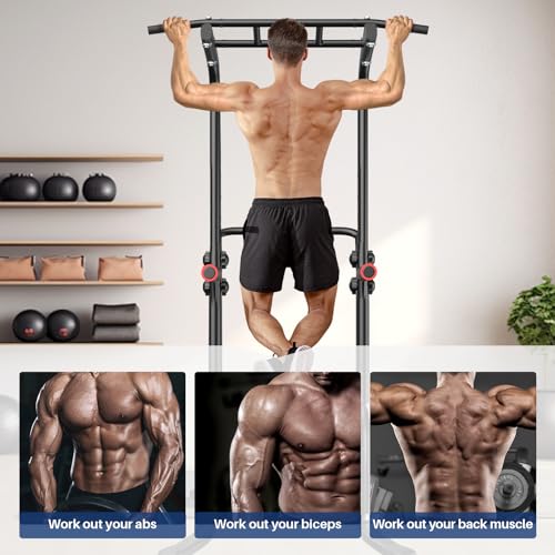 BangTong&Li Power Tower, Pull Up Bar Dip Station/Stand for Home Gym Strength Training Workout Equipment