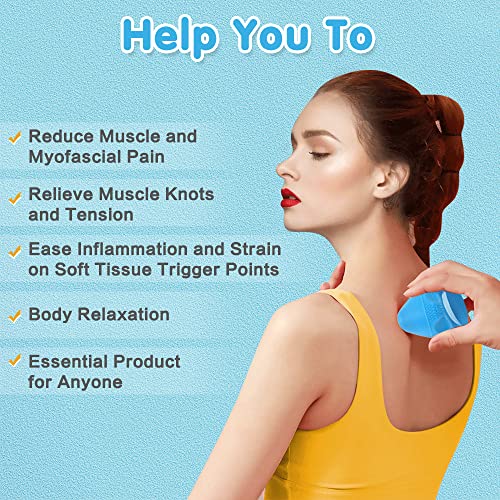 Zelen Trigger Point Massage Ball Shoulder Knot Remover Back Muscle Wall Mounted Massage Ball Deep Tissue Pressure Balls Trigger Point Iliacus Muscle Psoas Release Tool Suction Cup Back Massager