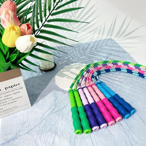 BIRDDIE Soft Beaded Jump Ropes For Kids, Adoult Fat Burning Fitness - color: 12 Pack