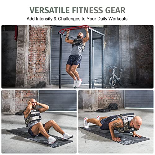 ZELUS Weighted Vest with Adjustable Weights for Home Workouts - color: 45lb Desert Camo