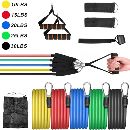Resistance Bands, Exercise Bands,Resistance Bands for Working Out, Work Out Bands with Handles for Men and Women Fitness, Strength Training Home Gym Equipment