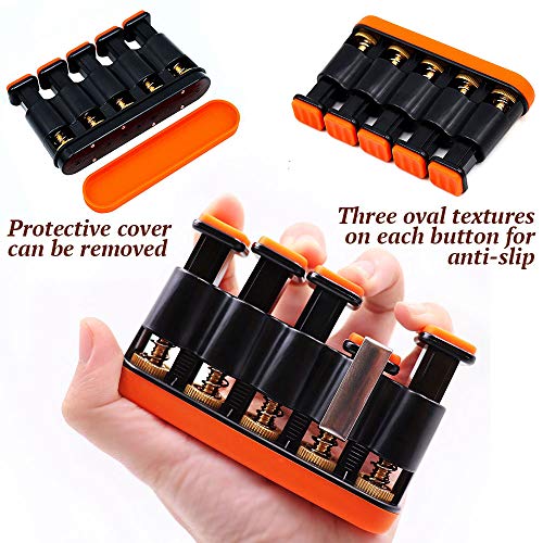 DILIMI Finger Strengthener, Guitar Beginner Exercier, Finger Trainer, Hand Grip Strength Trainer for Athletes,Musicians - color: Orange