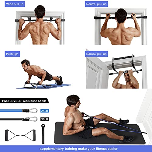 Ally Peaks Pull Up Bar for Doorway | Thickened Steel Max Limit 440 lbs Upper Body Fitness Workout Bar| Multi-Grip Strength for Doorway | Indoor Chin-Up Bar Fitness Trainer for 5.5"-8.7" door frame