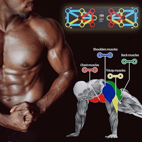 NAYSAYE Push-Up Board, Multi Functional Pilates Board with 4 Color, Push-Up Board Portable with Handle for Muscle Building, Home Fitness,12 Holes, 30 Holes - style: 16 Holes