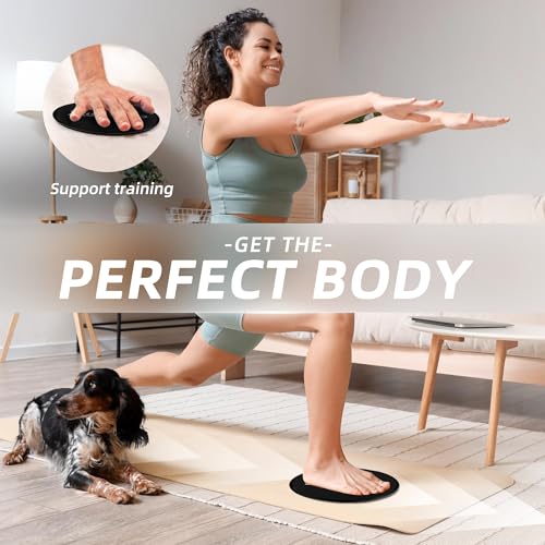 ZILLEEN Exercise Sliders for Working Out Fitness Discs for Pilates Women Men, 2 Pack - color: Black