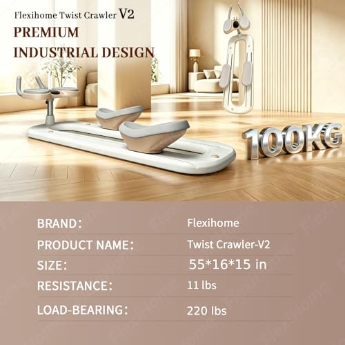 Twist Crawler V2 - Adjustable Back Stretcher & Spine Decompressor for Lower Back Pain Relief & Sciatica, Multi-Purpose Twist Trainer for Core Strength, Detachable Home Workout Equipment
