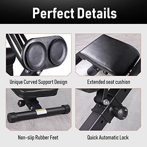 leikefitness Adjustable Weight Bench Foldable Workout Exercise Bench with Automatic Lock for Upright Incline Decline and Flat Full Body Exercise - color: GM58101(BLACK)