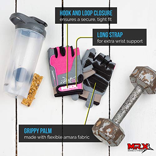MRX BOXING & FITNESS Weight Lifting/Exercise Grip Gloves for Women, Great for Workouts, Weight Training and More, Pro Series