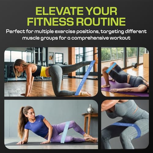 Fabric Resistance Bands for Working Out – 5 Strength Levels from Extra Light to Extra Heavy – Thick Workout Bands for Legs, Glutes, HIPS, Stretching, Strength Training with Storage Bag