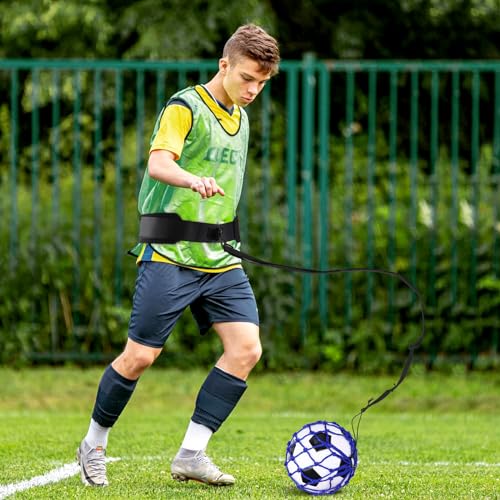 Football Kick Trainer, Soccer Return Trainer Net Fits Ball Size 3, 4, 5, Hands-Free Soccer Kick Throw Training Aid