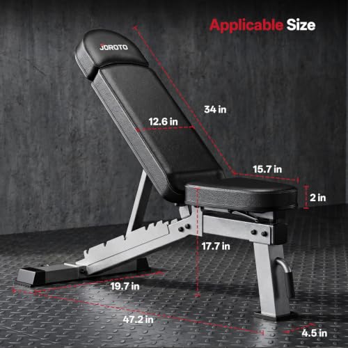 JOROTO FID Adjustable Weight Bench 1300LBS Capacity for Home Gym