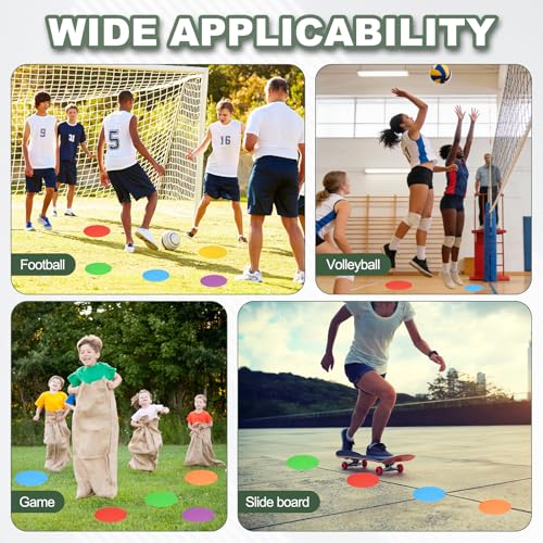 Spot Markers for Agility Dot, Non-Slip Poly Spots Floor Dots Flat Field Soccer Training Equipment 9 in & 18 Pcs & Purple -Fitting for (Gym/Sports/Training/PE Games/Dance)