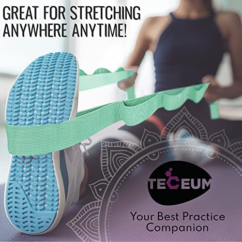 TECEUM Stretching Strap with 10 Loops for Physical Therapy & Rehab - color: Light Green, size: Polypropylene 1” W - 10 Loops