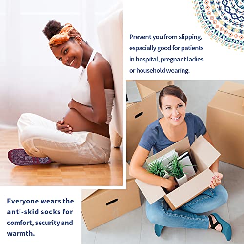 Ozaiic Pilates Socks for Women Non Slip Grip Yoga Barefoot Indoor Workout - color: 4 Pairs -Green/Blue/Cyan/Red