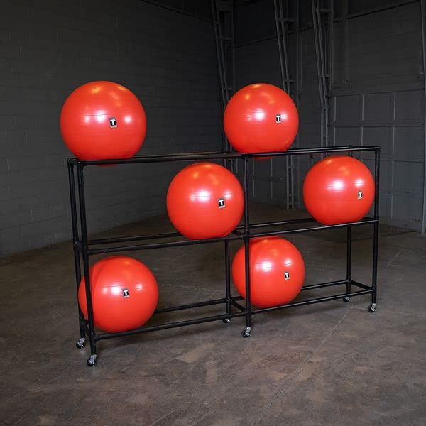 Body-Solid (SSBR200) Stability Ball Rack - Vertical Exercise Ball Storage Stand with Locking Wheels, Holds Up to 12 Stability Balls, 45cm to 75cm in Size.