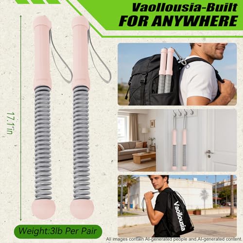 Weighted Ropeless Battle Ropes for Home Gym&Travel - 2 Pack Cordless Portable Battle Ropes, Exercise Rope Sticks for HIIT, Strength & Cardio, Fitness Enthusiasts and Athletes