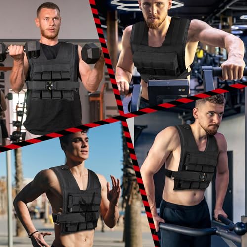 Weighted Vest Men 26lbs | 35lbs | 45lbs, Weighted Workout Vest With Removable Iron Weights, Weight Vest for Men and Women, Heavy Duty Weighted Exercise Vest for Strength Training Running Walking - size: 26lbs