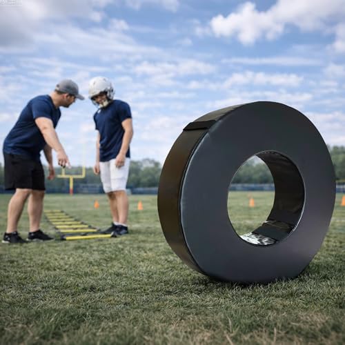 Football Training Tackle Wheel – Rolling Tackling Ring with Reinforced Handle – Durable Agility Equipment for Youth Skill Development & Field Drills