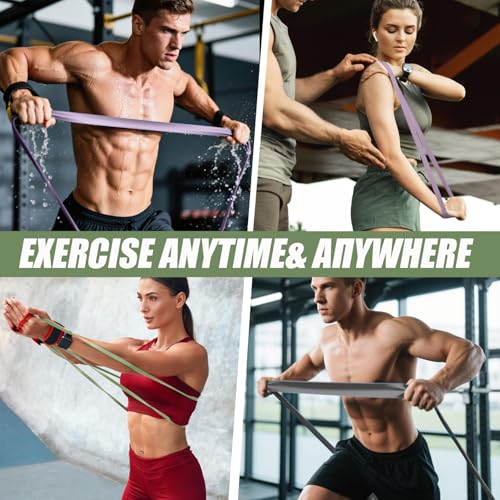 WHATAFIT Resistance Bands, 5 Level Pull Up Assistance Bands for Working Out - color: 5-125LBS GRAY PURPLE+GRIP