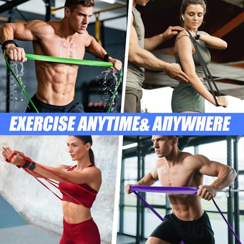 WHATAFIT Resistance Bands, 5 Level Pull Up Assistance Bands for Working Out - color: 5-125LBS COLORFUL+GRIP