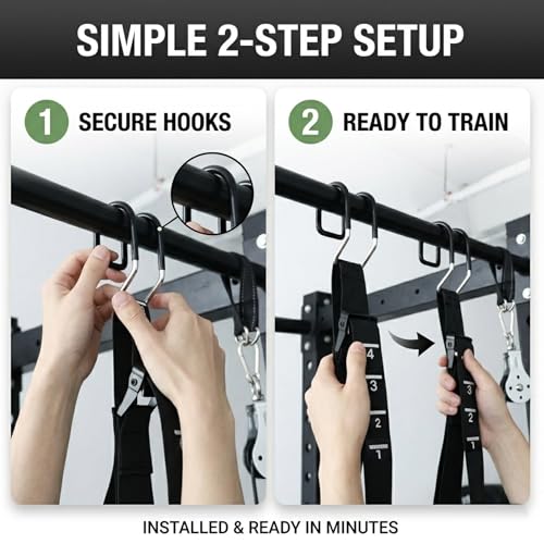 Ab Straps for Pull Up Bar with Rubber Coated Quick Hooks, Numbered Scales Adjustable Hanging Ab Slings for Leg Raises Core Workout, 300lbs Heavy Duty