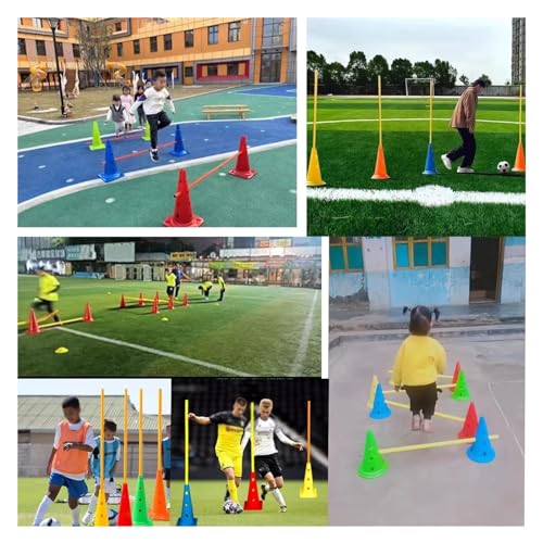 5 Pcs Hurdle Cone Set, Detachable Training Cones and Agility Poles for Players Adult Children Dog, Kids Agility Ladder Speed Training Equipment, Soccer Slalom Practice Tool ( Color : 40cm Base , Size