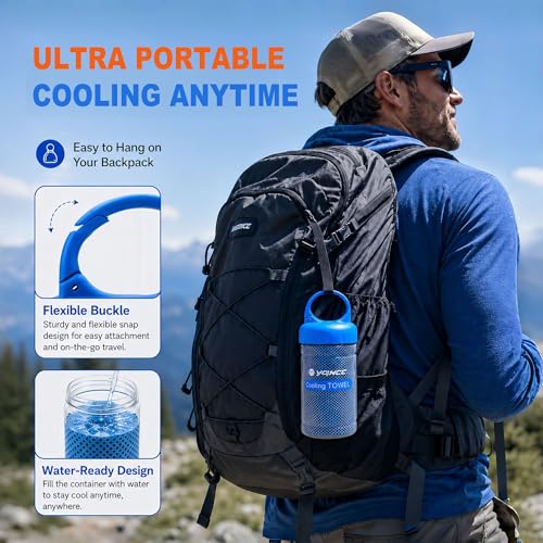 2 Pack Cooling Towels (47"x12"), Ice Cool Neck Towel, Soft Breathable Microfiber for Yoga, Golf, Gym, Running, Camping & Hot Weather