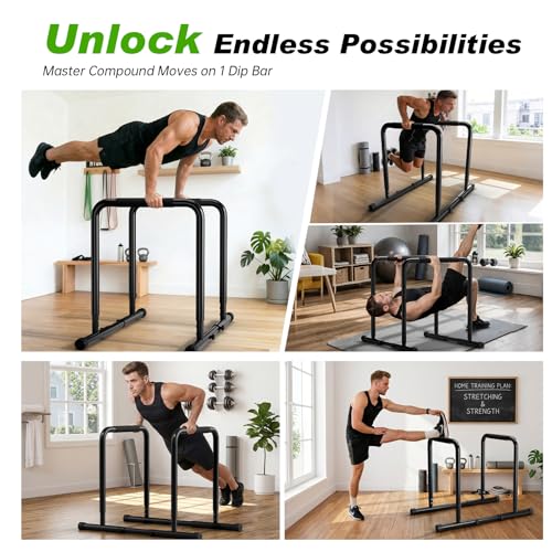 ZCMHAXJ Pull Up Bar Free Standing, 450LBS Triangular Gusset Reinforced Pull Up Dip Station, 6-Level Adjustable Height Power Tower, Multi-Grip Home Gym Strength Training Equipment with Backrest