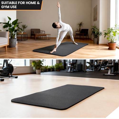 MABOZOO 0.5 Inch Walking Pad Mat, 55x24 Inch Non-Slip Treadmill Mat for Walking Pad, Treadmill, Bike, Exercise, Heavy Duty Workout Floor Protection for Carpet Floors(Black)