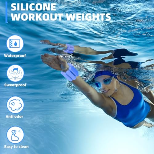 YOVKOK Adjustable Wrist Ankle Weights, 2 LBS/Pair, Bundle Options - color: Blue