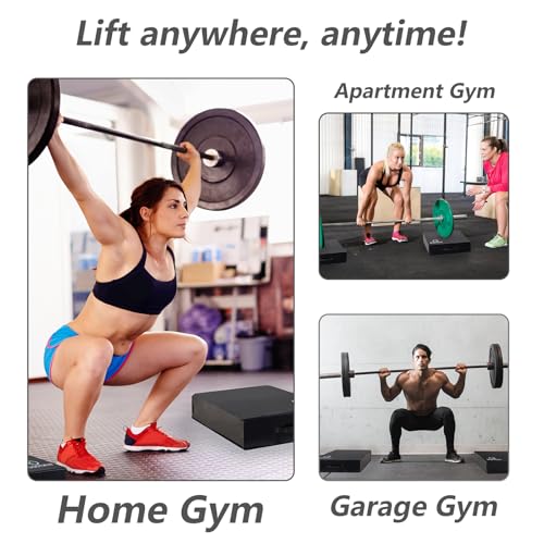 Deadlift Silencer Drop Pads (Pair) - Noise Reducing Weightlifting Crash Mats for Floor Protection, Portable Compact 20"x20"x6" Easy to Store & Carry for Home Gym, Garage, Crossfit Workouts