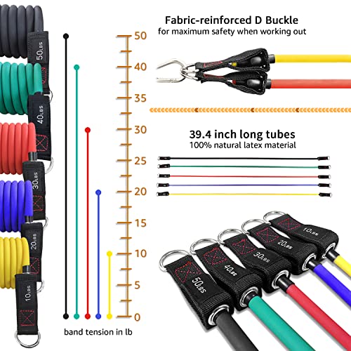 TheFitLife Resistance Bands Set for Women & Beginners – Home Workout Equipment with Handles, Door Anchor & Ankle Straps, Exercise Bands for Rehab, Yoga & Fitness