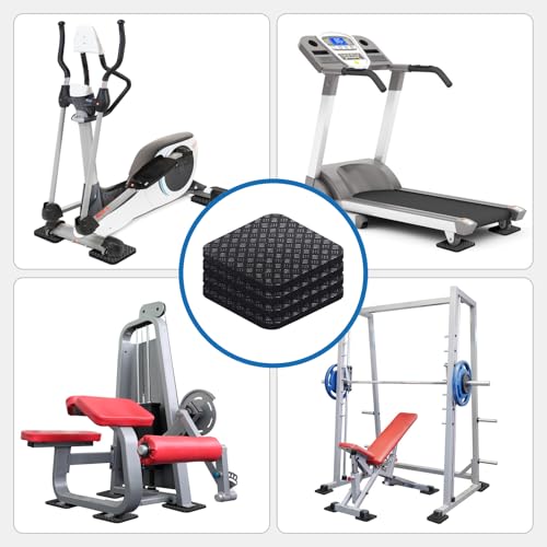 Treadmill Mat Pads 4PCS- Double-Sided Non-Slip - Anti Vibration Mat for Treadmill, Walking Pad, Exercise Bike - Hardwood Floors Protection