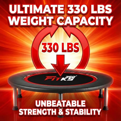 40'' Foldable Fitness Trampoline – Indoor & Outdoor Rebounder with Safety Pad, Includes Interactive Fitness Game for Body & Mind, Supports Up to 400lbs