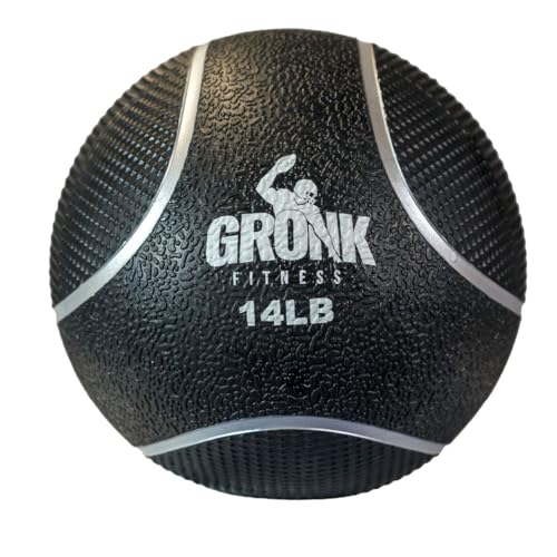 Gronk Fitness Premium Medicine Ball | Non-Slip Weighted Medicine Ball | Great Wall Ball for Full Body Workouts | Perfect for Strength & Conditioning Exercises - size: 14