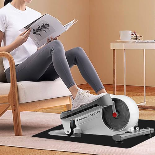 Non-Slip Elliptical Machine Mat - Durable Workout Mat for Under Desk Ellipticals, Seated Foot Pedal Exercisers, Floor Protection & Stability for Home Gym Equipment (23.7" x 15.9")