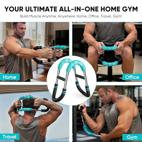 FitBeast Twister Arm Trainer, 4 Progressive Resistance Levels (30-120 lbs), 4-Spring Adjustable Arm & Chest Workout Equipment, Upper Body Strength Training Equipment for Home Gym