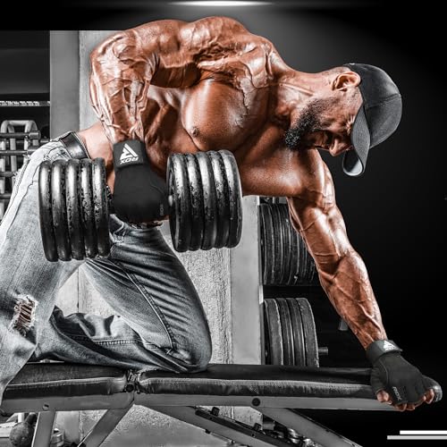 RDX Workout Gloves, 15-Inch Long Support Strap Anti Slip Palm Protection with 3 Wrist Alignment Plates, Powerlifting Deadlifting Bodybuilding Gym Fitness, Weight Lifting Exercise Training, Men Women
