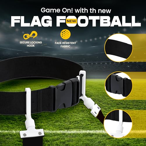 Gameday Flag Football Set – Kits for 2–14 Players w/Belts, Agility Cones & Carry Bag – Available in Multi Colors & Sizes