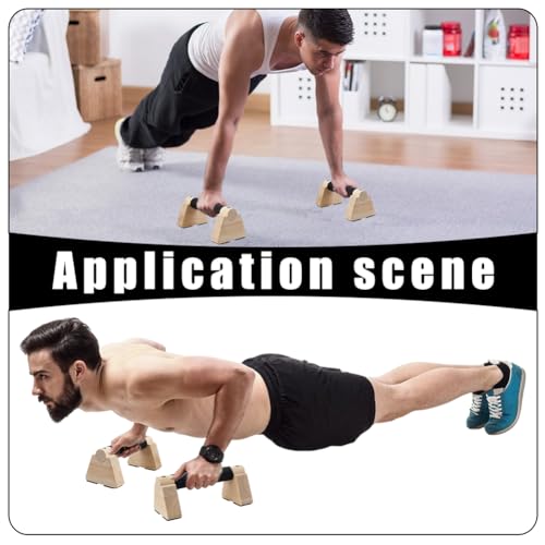 AHANDMAKER Wooden Parallettes Bars for Handstand Training in Natural Bisque Calisthenics Equipment Push Up Bars Dip Stands for Home Gym Strength Training Men Fitness Essentials