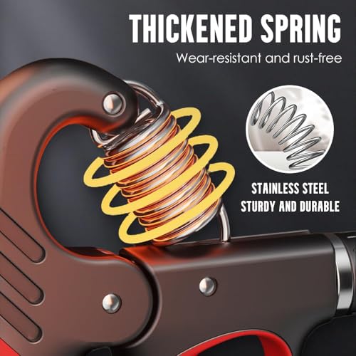 Adjustable Hand Grip Trainer with Electronic Counting, 2025 New Grip Strength Trainer 5-100KG/11-220LB Adjustable Hand Gripper Strengthener Forearm Exerciser for Adults Training Strength - color: Orange
