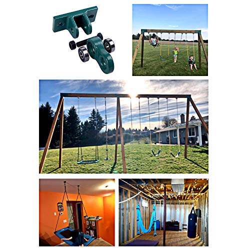 ABUSA Heavy Duty Green Swing Hangers Screws Bolts Included Over 5000 lb Capacity Playground Porch Yoga Seat Trapeze Wooden Sets Indoor Outdoor 2 Pack