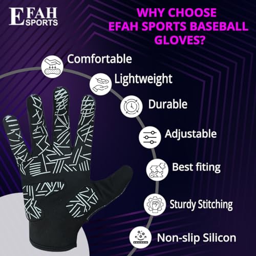 Baseball Batting Gloves for Youth Adult Kids Boys Softball - color: GREY, size: Adult Large