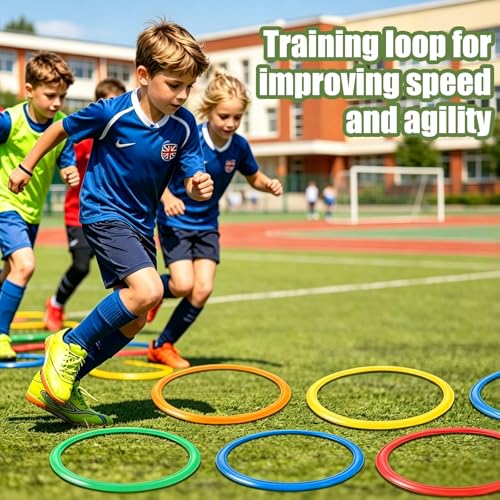40 Pcs Speed and Agility Training Equipment, 16.5 Inch Hopscotch Rings, Footwork Hoops for Sports